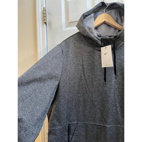 Nike Men’s Therma Fit Training Gray Pocket Pullover Hoodie XXL Style CU6214071 - Picture 6 of 12